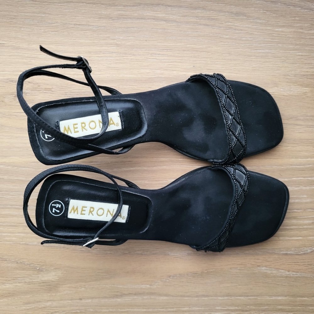 Vintage Merona Beaded Strappy y2k Sandals size 7.5